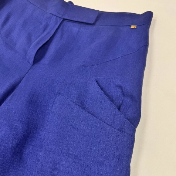 Sonia Rykiel Navy Linen Suit – Blazer & Wide-Leg Pants - Picture 10 of 15